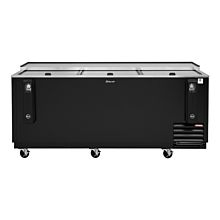 Turbo Air TBC-80SB-N 80" Super Deluxe Series Three Section Underbar Bottle Cooler, Black - 23 Cu. Ft.