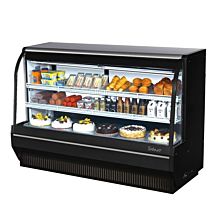 Turbo Air TCDD-72H-B-N 72" Black Curved Glass High Profile Refrigerated Bakery Case - 2 Shelves