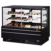 Turbo Air TCGB-60UF-CO-B-N 61" Straight Front Black Refrigerated & Dry Combination Bakery Display Case - 10 Cu. Ft. Each Side