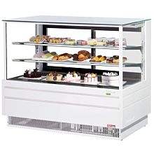 Turbo Air TCGB-60UF-W-N 61" Straight Front White Refrigerated Bakery Display Case - 19 Cu. Ft.