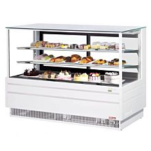 Turbo Air TCGB-72UF-W-N 73" Straight Front White Refrigerated Bakery Display Case - 23 Cu. Ft.
