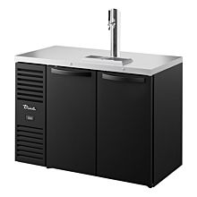 True TDR48-RISZ1-L-B-SS-1 48" Reach-In Two-Section Solid Door Refrigerated Draft Bar Cooler with One Tap Column