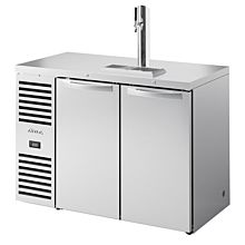 True TDR48-RISZ1-L-S-SS-1 48" Reach-In Two-Section Solid Door Stainless Steel Refrigerated Draft Bar Cooler with One Tap Column