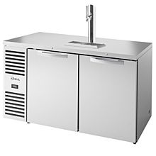 True TDR60-RISZ1-L-S-SS-1 60" Reach-In Two-Section Solid Door Stainless Steel Refrigerated Draft Bar Cooler with One Tap Column