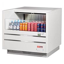 Turbo Air TOM-36UC-W-N 36" Low Profile White Drop-In Horizontal Open Display Case w/ Solid Side Panel - 5 Cu. Ft.