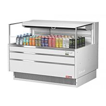 Turbo Air TOM-48L-UF-W-1S-N 47" Low Profile White Horizontal Open Display Case w/ Glass Side Panel - 6 Cu. Ft.