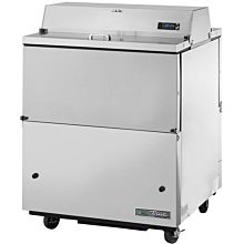 True TMC-34-S-DS-HC 34" Dual Sided Milk Cooler with Stainless Steel Exterior & Clear Aluminum Interior
