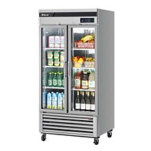 Turbo Air TSR-35GSD-N Super Deluxe Series 40" Reach-In Two-Section Glass Door Refrigerator - 29 Cu. Ft.