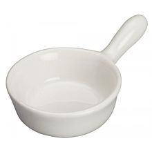 Winco WDP021-101 Mescalore Bright White 2-1/2" Porcelain Mini Dish with Handle