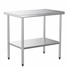 36" Stainless Steel Worktable with Corrosion Resistant Undershelf