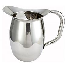 Winco WPB-3C 96 oz. Stainless Steel Bell Pitcher with Ice Guard