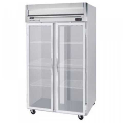 Beverage Air HR2HC-1G 52" Two Section Reach In Refrigerator, 2 Left/Right Hinge Glass Doors