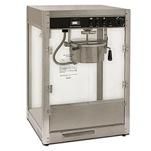 Winco 11087 Benchmark 8 oz Kettle Silver Screen Popcorn Machine - 120V