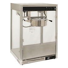 Winco 11147 Benchmark 14 oz Kettle Silver Screen Popcorn Machine - 120V