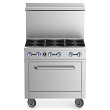 Cookline ENR6B36N 36" 6 Burner Commercial Gas Range with Oven - Natural Gas