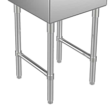 Commercial sink H cross bracing