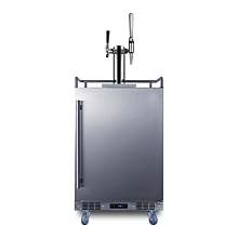Summit SBC682CMTWIN 24"W Stainless Steel Indoor/Outdoor Dual Tap Combination Cold Brew/Nitro-Infused Coffee Dispenser for Built-In or Freestanding