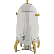 Winco 905A Virtuoso 5 Gallon Stainless Steel Coffee Chafer Urn with Gold Legs