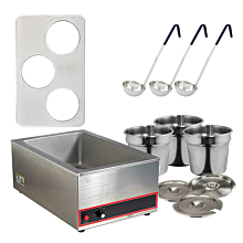 Global GLSW3 Soup Warmer Set and Replacement Adaptor and Inset Pot