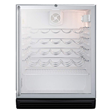Summit SWC6GBLBISHADA 23.5'' Black Undercounter Wine Cellar - 5.5