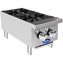 Atosa CookRite ACHP-2-LP 12" Liquid Propane Gas 2 Burner Manual Control Hot Plate - 64,000 BTU