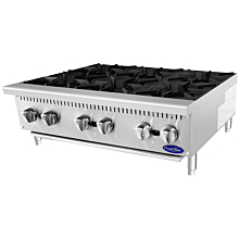 Atosa CookRite ACHP-6-LP 36" Liquid Propane Gas 6 Burner Manual Control Hot Plate - 192,000 BTU