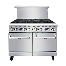 Atosa AGR-8B-LP 60" CookRite Commercial Gas Range, 8 Burner, 2 Standard Oven - 304,000 BTU