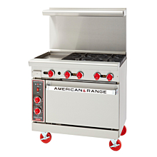 American Range ARGF12G-4B 36" Natural Gas 4 Burner Commercial Range with Oven - 155,000 BTU