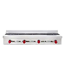American Range ARHP-48-4-NG 48" Stainless Steel Countertop Natural Gas 4 Burners Hotplate - 128,000 BTU