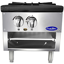 Atosa CookRite ATSP-18-1-LP 18" 2 Burner Liquid Propane Gas Stock Pot Stove - 80,000 BTU
