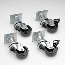 Prepline PFC-4-SBB 4" Cooking Equipment Plate Casters (Set of 4, 2 Brake)