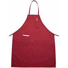 Winco BA-PRD Full Length Red Bib Apron with Pocket