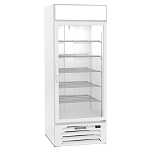 Beverage-Air MMR27HC-1-W Marketmax 30" Glass Swing Door White Refrigerated Merchandiser with LED Lighting - 27 Cu. Ft.