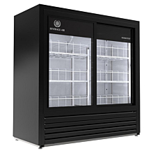 Beverage Air MT41-48-1-SDB 47-1/4" Two Glass Door Merchandiser Refrigerator, Black, 16.4 Cu. Ft.