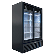 Beverage-Air MT53-1-SDB 54" Marketeer Series Black Refrigerated Sliding Glass Door Merchandiser with LED Lighting