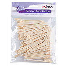 Winco BFM-A100 Allergen Free Bamboo Food Marker - 100 pcs/pack