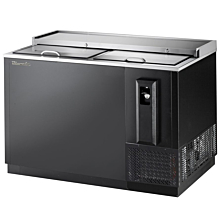Blue Air BBC-50B-HC 50" Black Horizontal Bottle Cooler with Sliding Top Lids - 14.8 Cu. Ft.