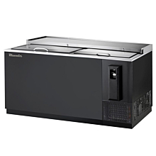 Blue Air BBC-65B-HC 65" Black Horizontal Bottle Cooler with Sliding Top Lids - 20.1 Cu. Ft.