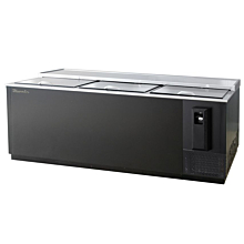 Blue Air BBC-80B-HC 80" Black Horizontal Bottle Cooler with Sliding Top Lids - 26.0 Cu. Ft.