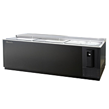 Blue Air BBC-95B-HC 95" Black Horizontal Bottle Cooler with Sliding Top Lids - 31.3 Cu. Ft.