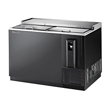 Blue Air BBC-50B-HC 50" Black Horizontal Bottle Cooler with Sliding Top Lids - 14.8 Cu. Ft.