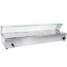 Prepline BM-02 48" Six 1/3 Size Pan Countertop Bain Marie Food Warmer - 110V