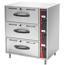 Cookline C-DW-3 Triple Freestanding Stainless Steel Drawer Warmer, 120V