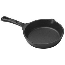 Winco CAST-3 FireIron 3 oz 3-1/2" Round Cast Iron Mini Induction Skillet With Matte Black Enamel Finish