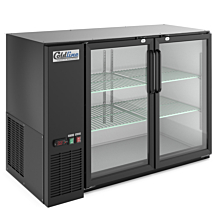 Coldline CBB-48G-T 48" Underbar Height Swing Glass Door Back Bar Cooler, Black