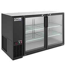 Coldline CBB-60G-T 60" Underbar Height Swing Glass Door Back Bar Cooler, Black