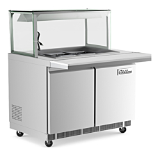 Coldline CBT48-LT 48" Refrigerated Salad Bar with Cutting Board and Lighted Sneeze Guard, Stainless Steel