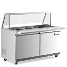 Coldline CBT60-SG 60" Refrigerated Salad Bar with Cutting Board and Sneeze Guard