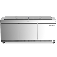 Coldline CBT-72-CPC 72" Stainless Steel Refrigerated Salad Bar, Buffet Table with Transparent Pan Cover (NEW OUT OF BOX, NO PANS, WITH SMALL DENT ON LEFT SIDE AND BACK OF UNIT)
