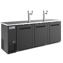 Coldline CDD-4 90" Black 4 Tap Refrigerated Direct Draw Beer Dispenser